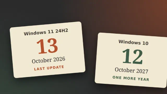 Windows 11 24H2 gets its last update on 13 October, and Windows 10 gets another year