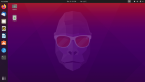 Ubunto 20.10 Groovy Gorilla vanilla desktop