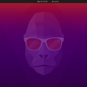 Ubunto 20.10 Groovy Gorilla vanilla desktop